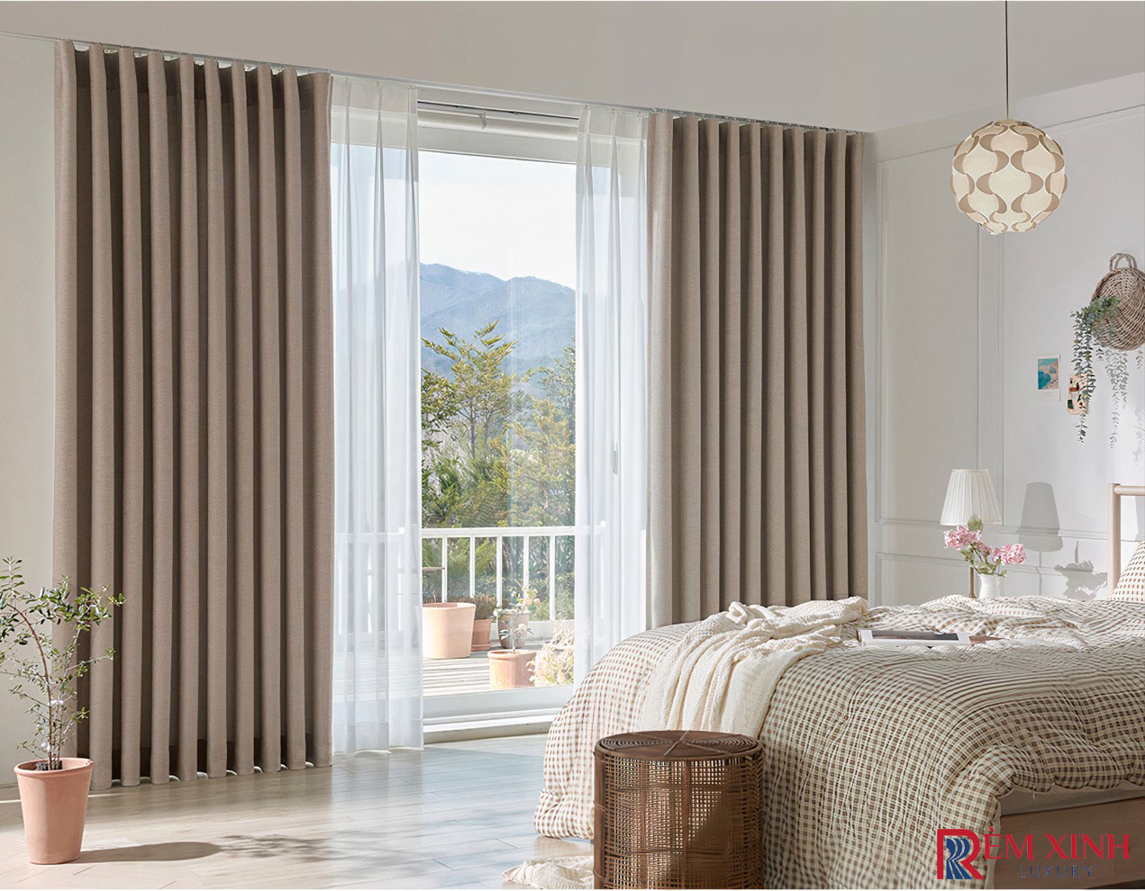 Rèm Vải Màu Be Nhạt Soft Beige