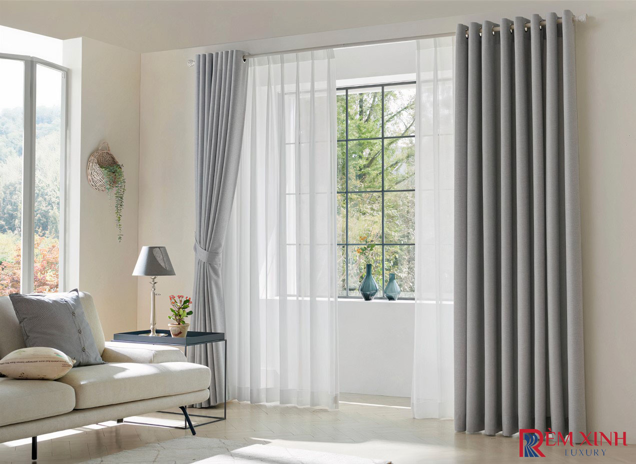 Rèm Vải Pure Gray - Màu Xám Tinh Khiết 02