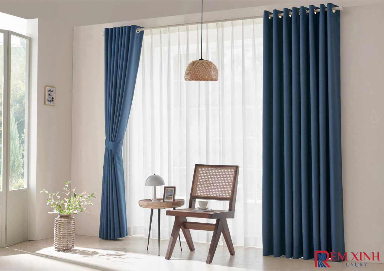 Rèm Vải Deep Blue - Màu Xanh Đậm 2