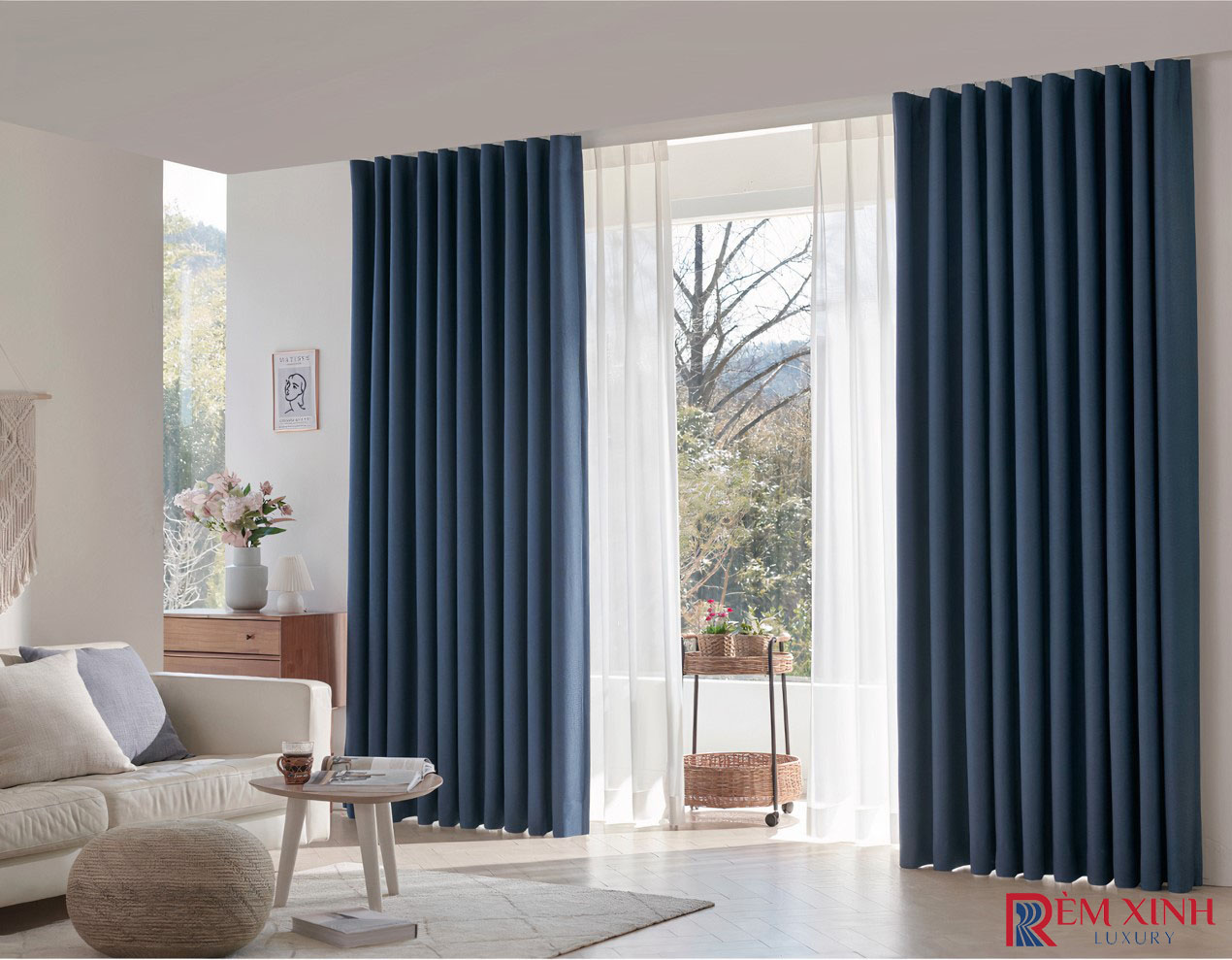 Rèm Vải Deep Blue - Màu Xanh Đậm