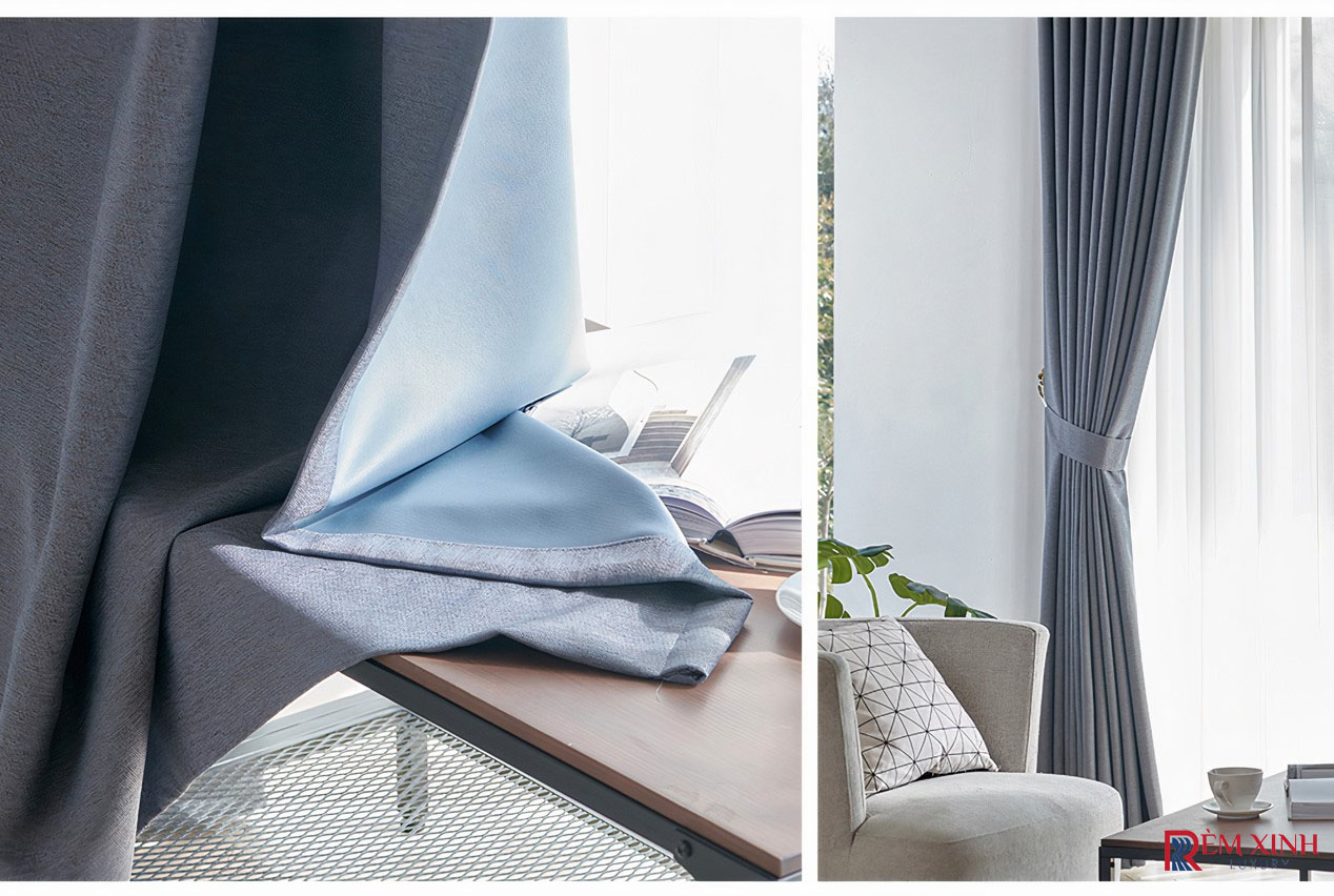 Rèm Vải Màu Xanh Xám Warm Gray 01
