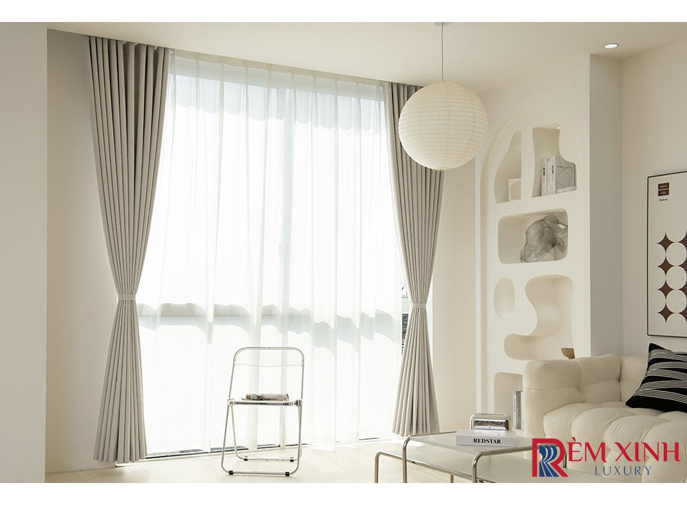 Rèm Vải Màu Be Beige 02