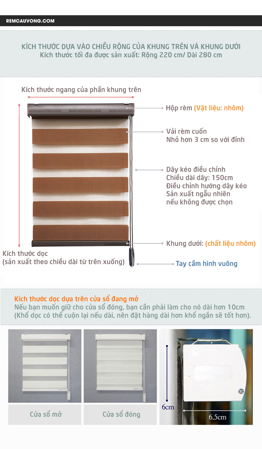 Kích Thước Rèm Cầu Vồng
